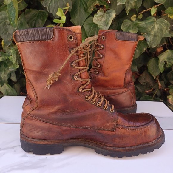 Rare Vintage Danner 1362 Moc Toe Combat Style Boots Men's Size 10 D Brown - Picture 8 of 11